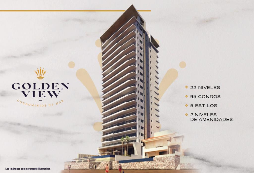 CONDOMINIO EN VENTA EN GOLDEN VIEW ZONA DORADA MAZATLÁN (VISTA A LA CIUDAD)