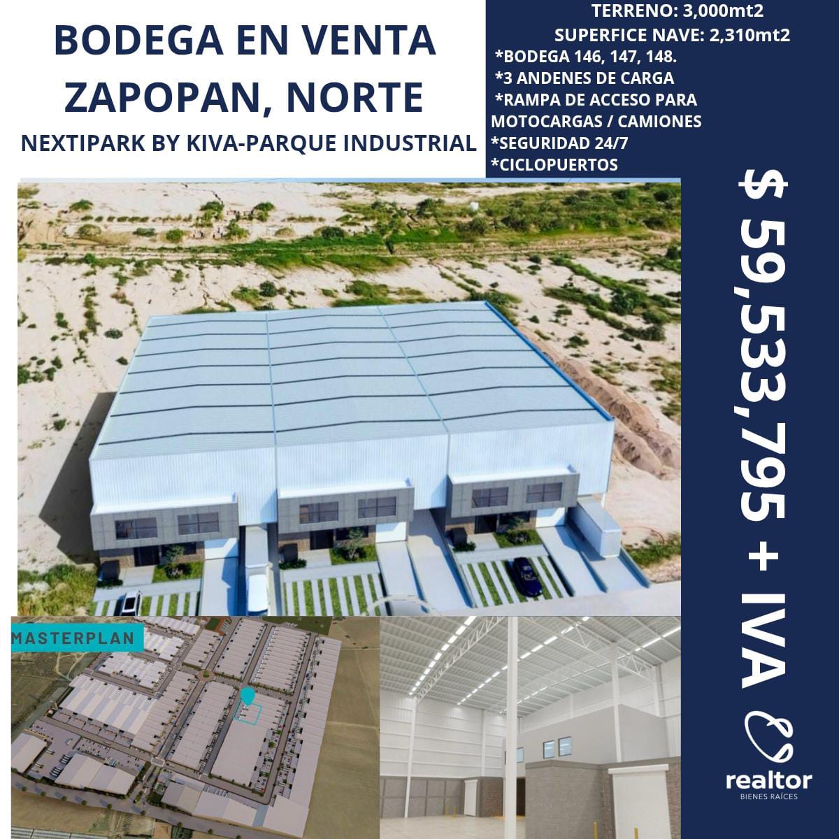 008, BODEGA EN VENTA EN ZAPOPAN NORTE (Nextipark By KIVA – Parque Industrial)