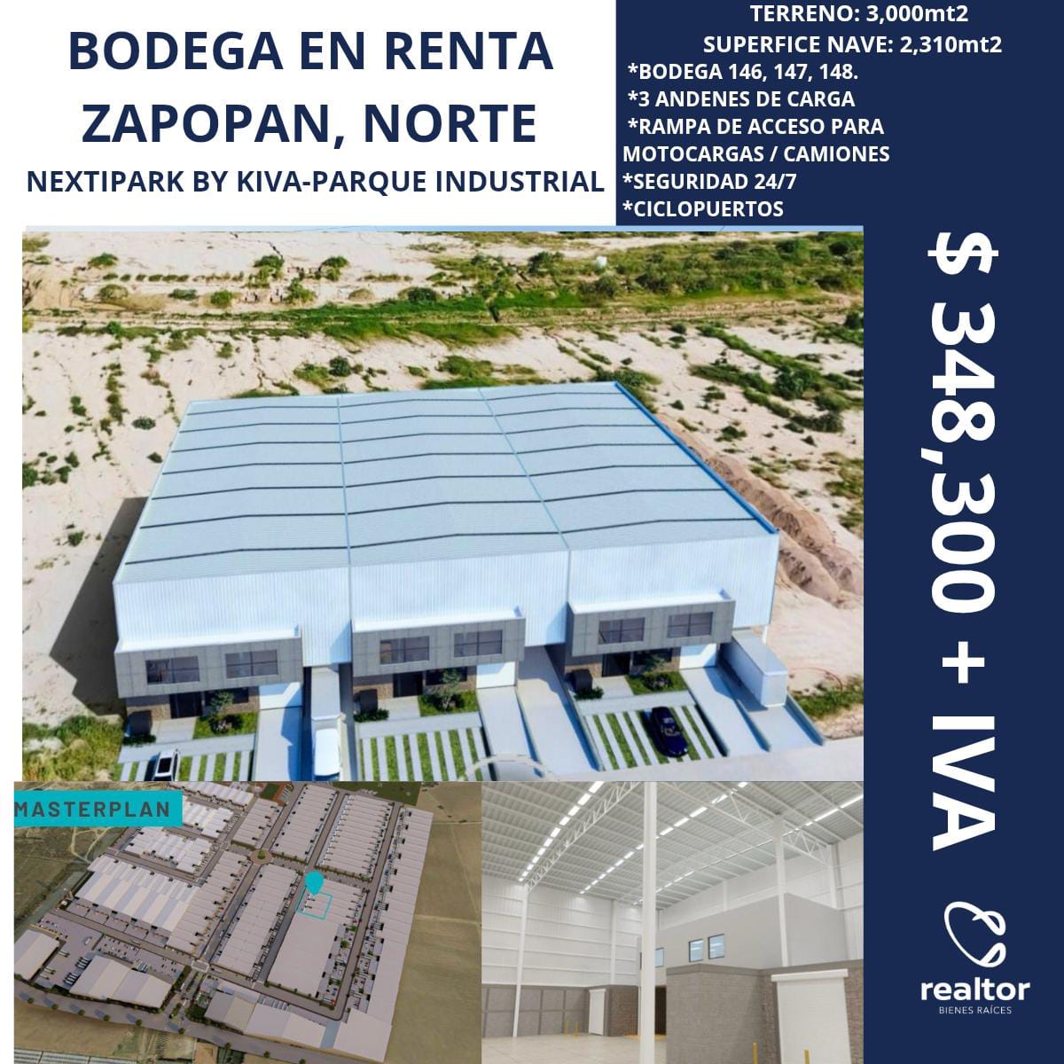 009, BODEGA EN RENTA EN ZAPOPAN NORTE(Nextipark By KIVA – Parque Industrial)