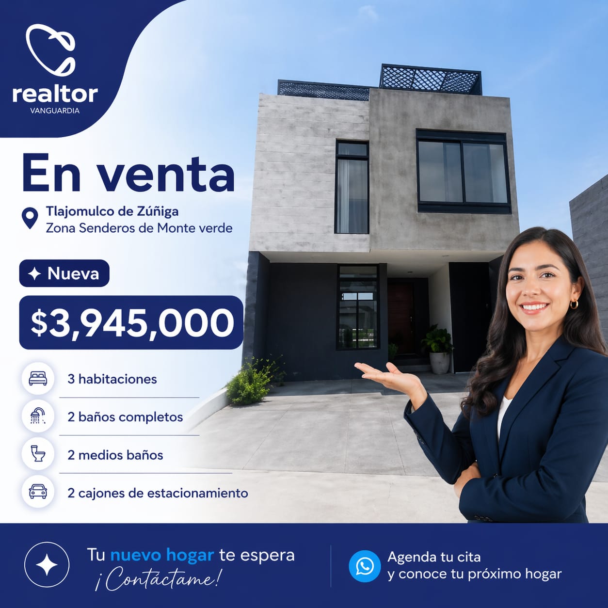 0064, CASA NUEVA EN VENTA EN TLAJOMULCO DE ZÙÑIGA, JALISCO (SENDEROS DE MONTE VERDE)