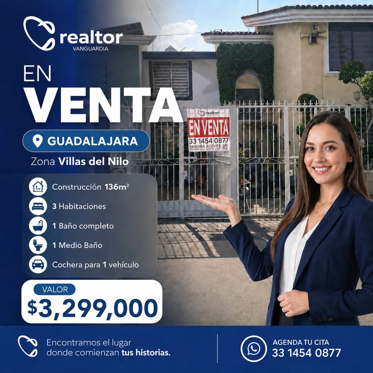 00227, CASA EN VENTA EN GUADALAJARA, JALISCO (VILLAS DEL NILO)