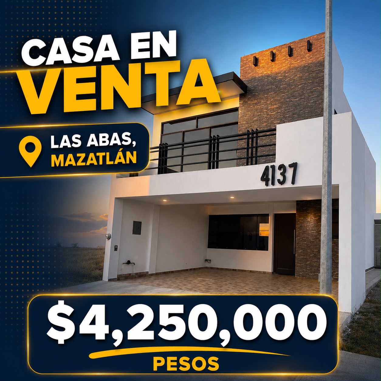 00237, CASA NUEVA EN VENTA EN MAZATLAN, SINALOA (LAS ABAS RESIDENCIAL)