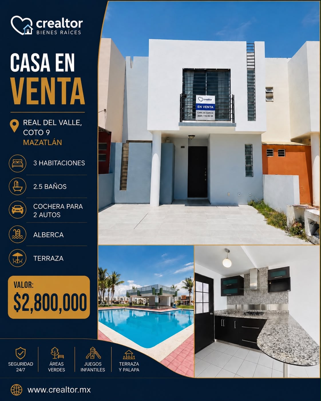 00244, CASA EN VENTA EN MAZATLAN, SINALOA (REAL DEL VALLE)