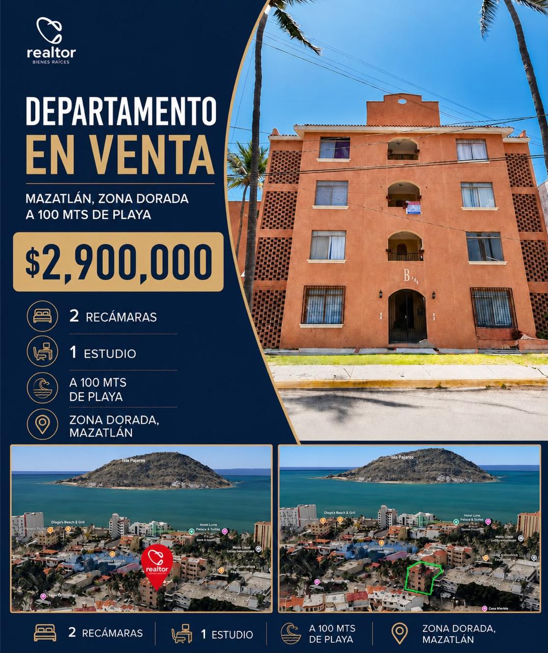 00252, DEPARTAMENTO AMUEBLADO EN VENTA EN MAZATLAN, SINALOA (ZONA DORADA-SABALO COUNTRY)