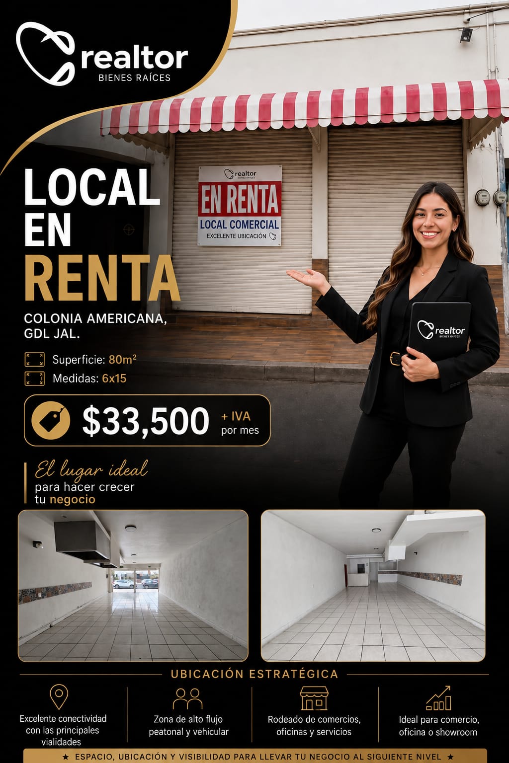 00254, LOCAL COMERCIAL EN RENTA EN GUADALAJARA, JALISCO (COLONIA AMERICANA)